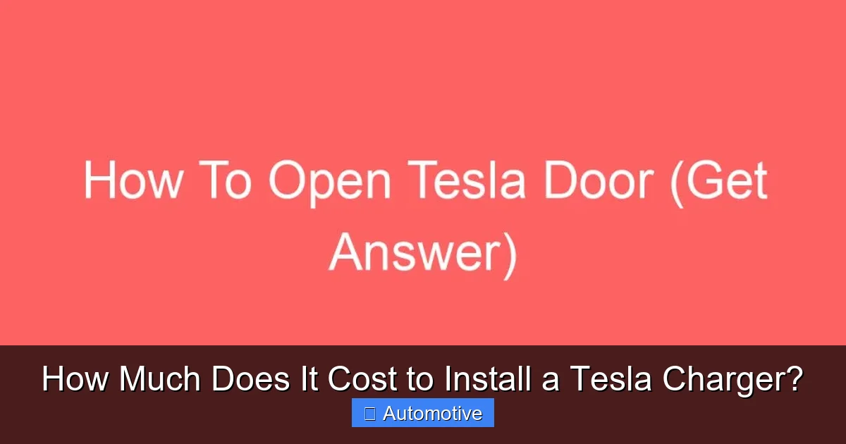 How Much Does It Cost to Install a Tesla Charger?