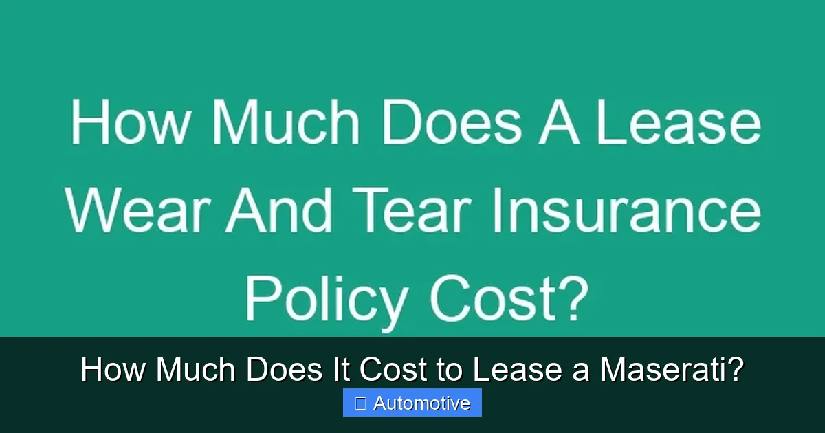 How Much Does It Cost to Lease a Maserati?