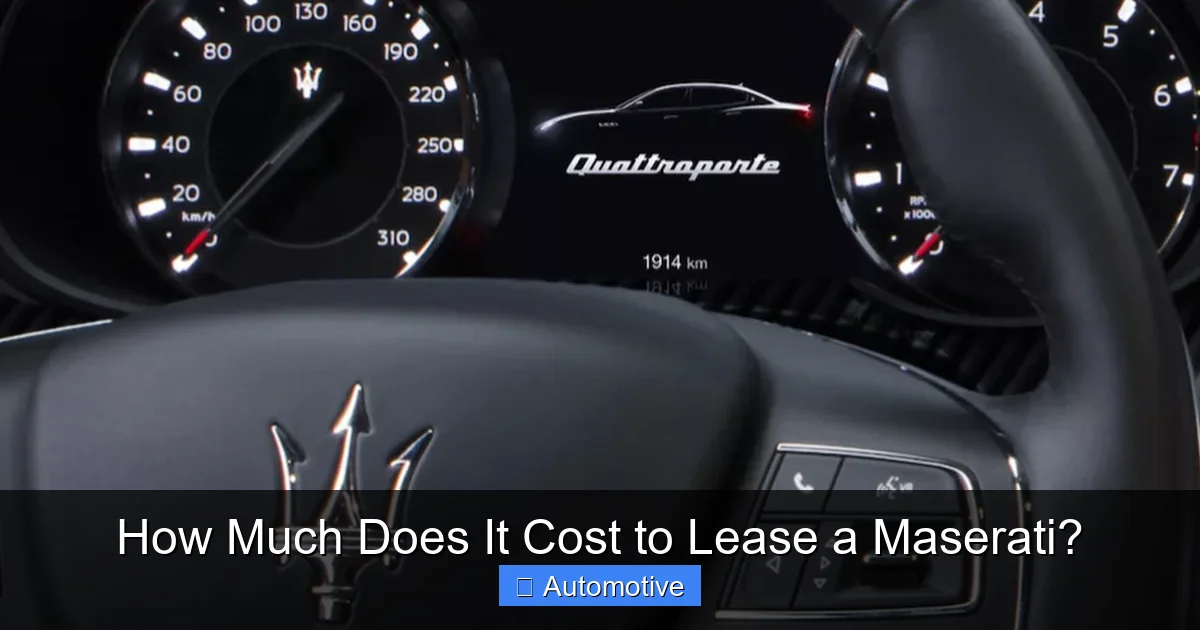 How Much Does It Cost to Lease a Maserati?