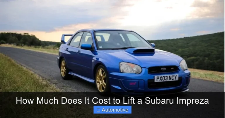 How Much Does It Cost to Lift a Subaru Impreza