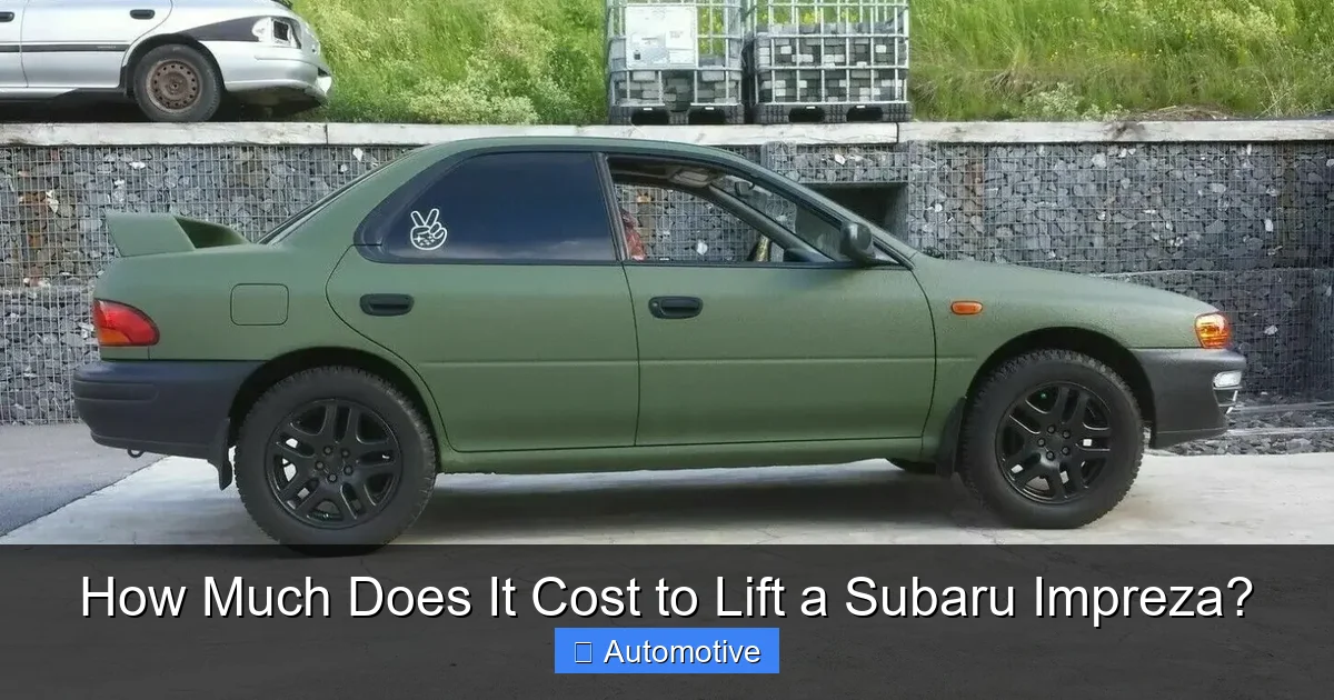How Much Does It Cost to Lift a Subaru Impreza?