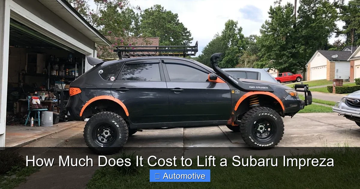 How Much Does It Cost to Lift a Subaru Impreza