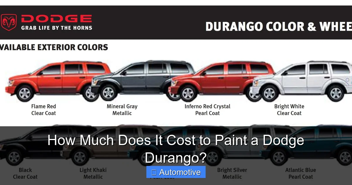 How Much Does It Cost to Paint a Dodge Durango?
