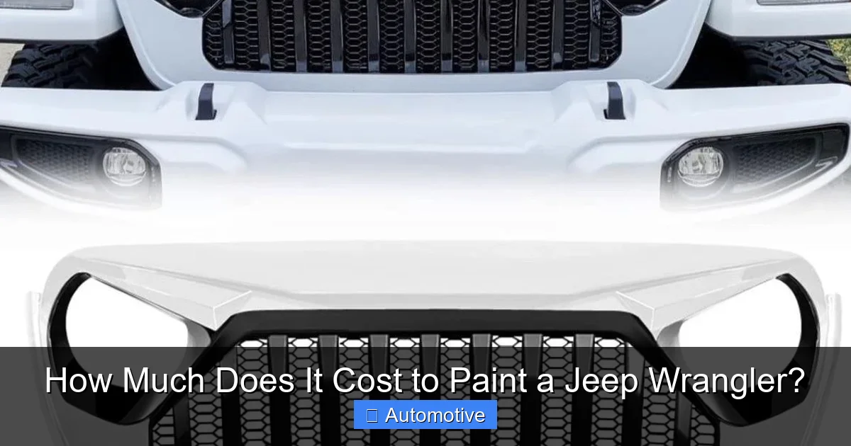 How Much Does It Cost to Paint a Jeep Wrangler?
