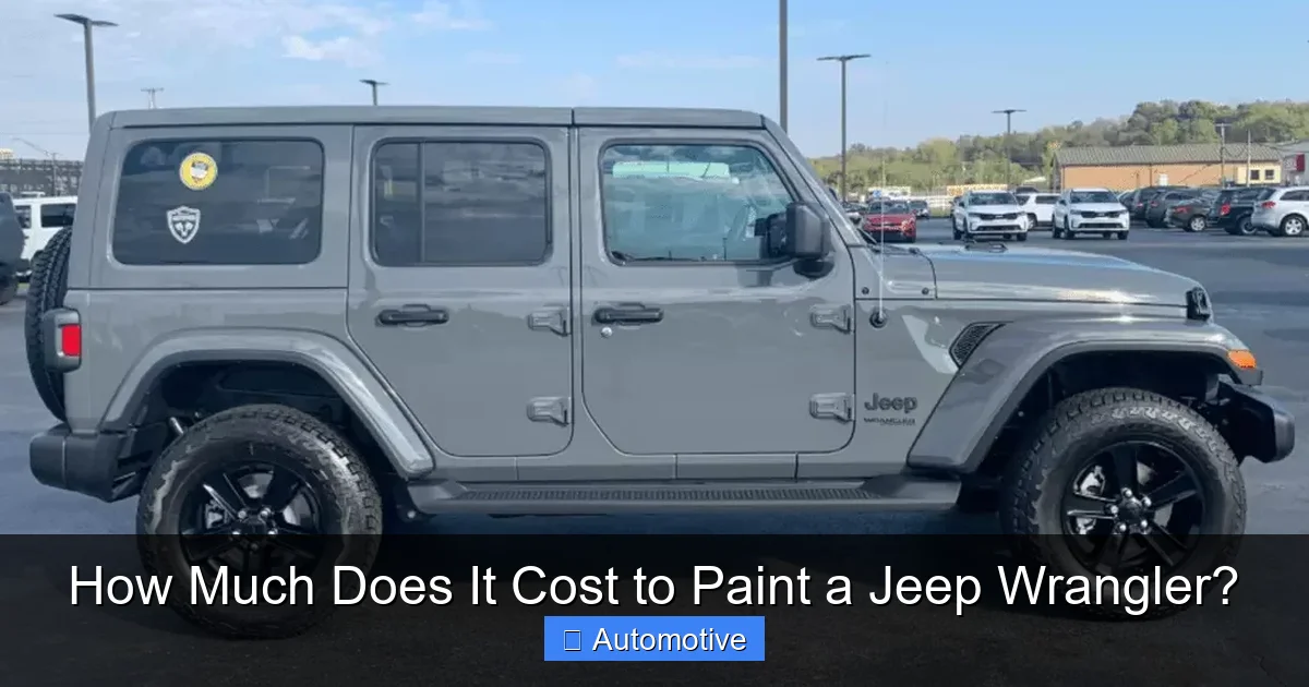 How Much Does It Cost to Paint a Jeep Wrangler?