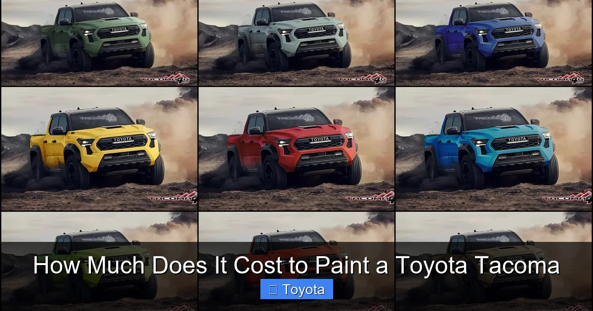 How Much Does It Cost to Paint a Toyota Tacoma