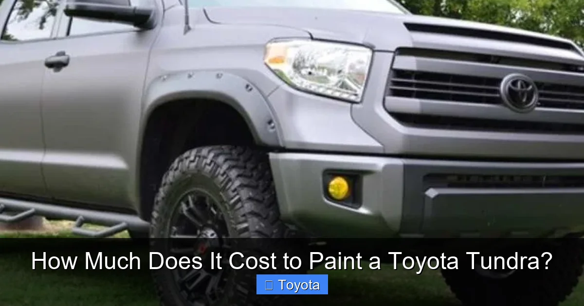 How Much Does It Cost to Paint a Toyota Tundra?