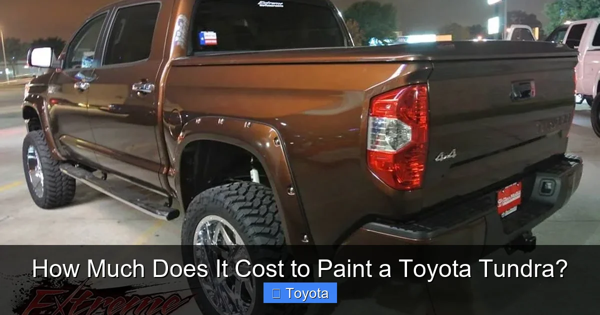 How Much Does It Cost to Paint a Toyota Tundra?