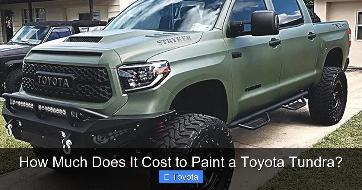How Much Does It Cost to Paint a Toyota Tundra?