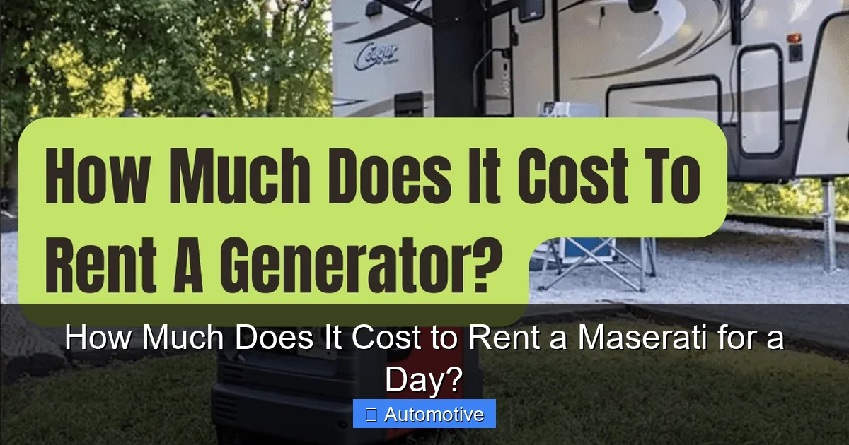 How Much Does It Cost to Rent a Maserati for a Day?