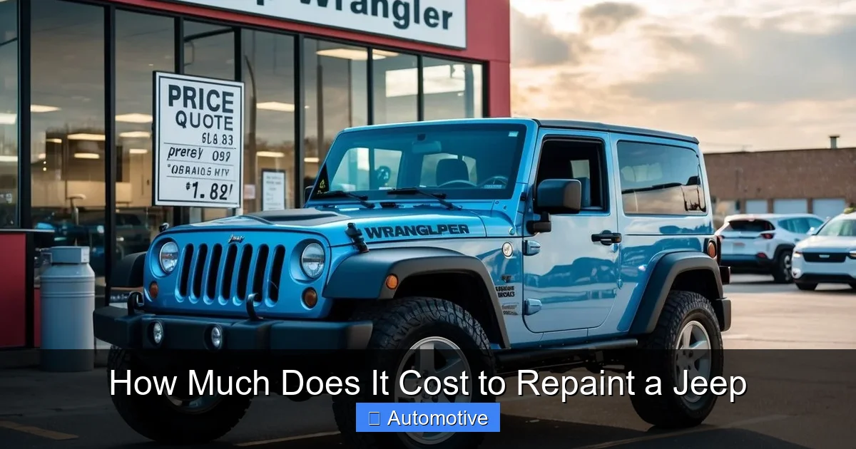 How Much Does It Cost to Repaint a Jeep