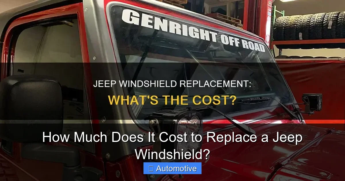 How Much Does It Cost to Replace a Jeep Windshield?