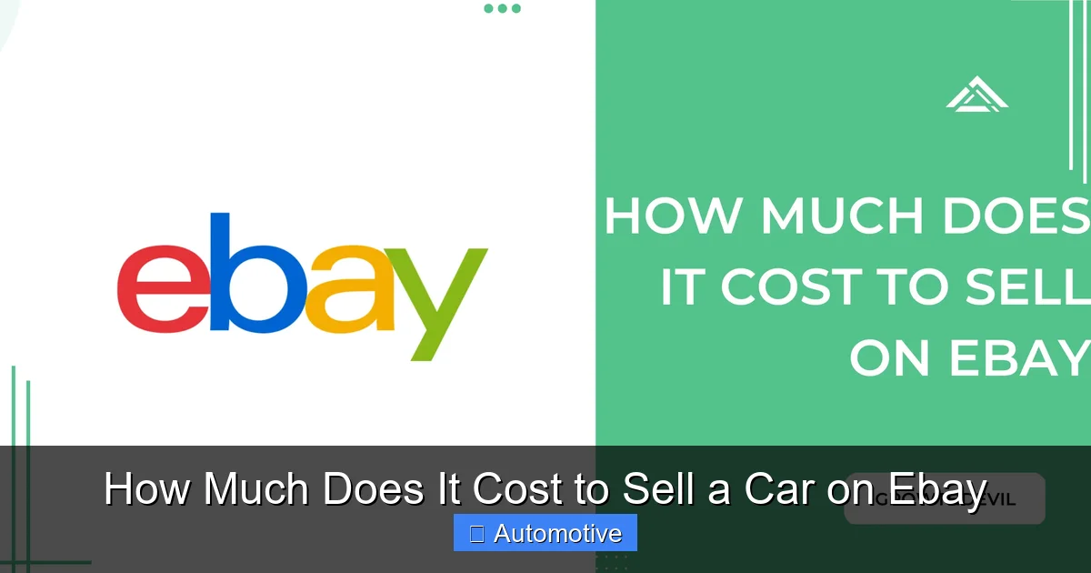 How Much Does It Cost to Sell a Car on Ebay