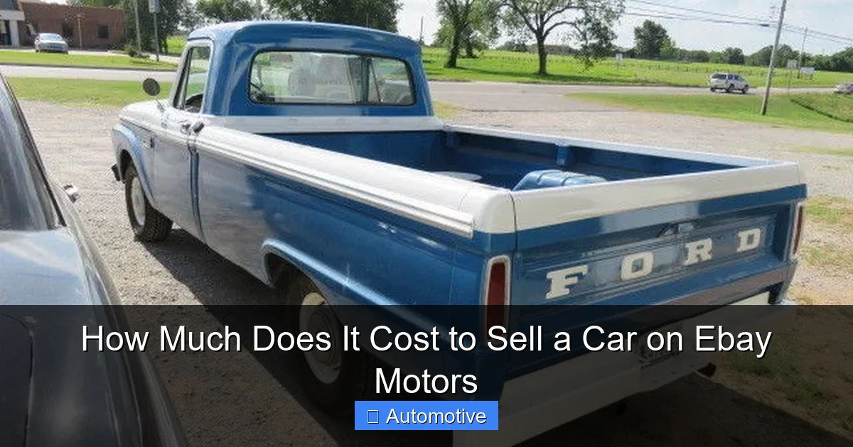 How Much Does It Cost to Sell a Car on Ebay Motors