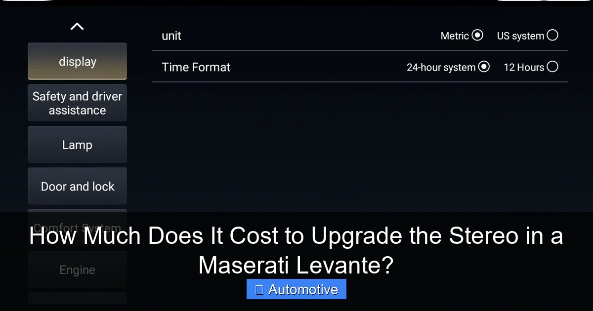 How Much Does It Cost to Upgrade the Stereo in a Maserati Levante?