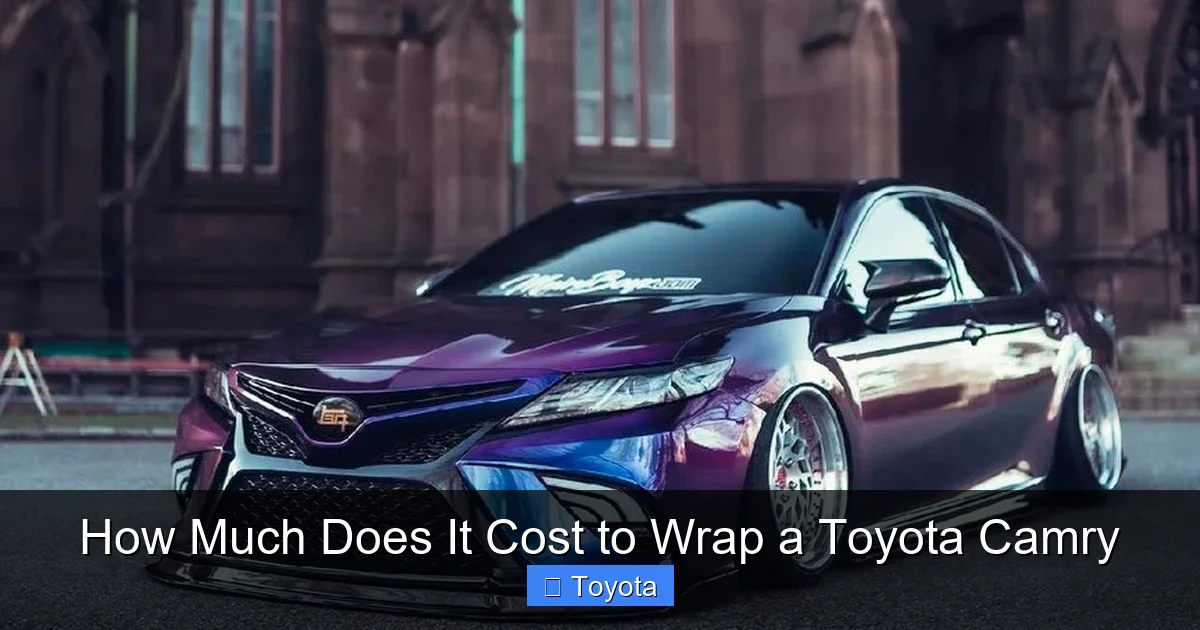 How Much Does It Cost to Wrap a Toyota Camry