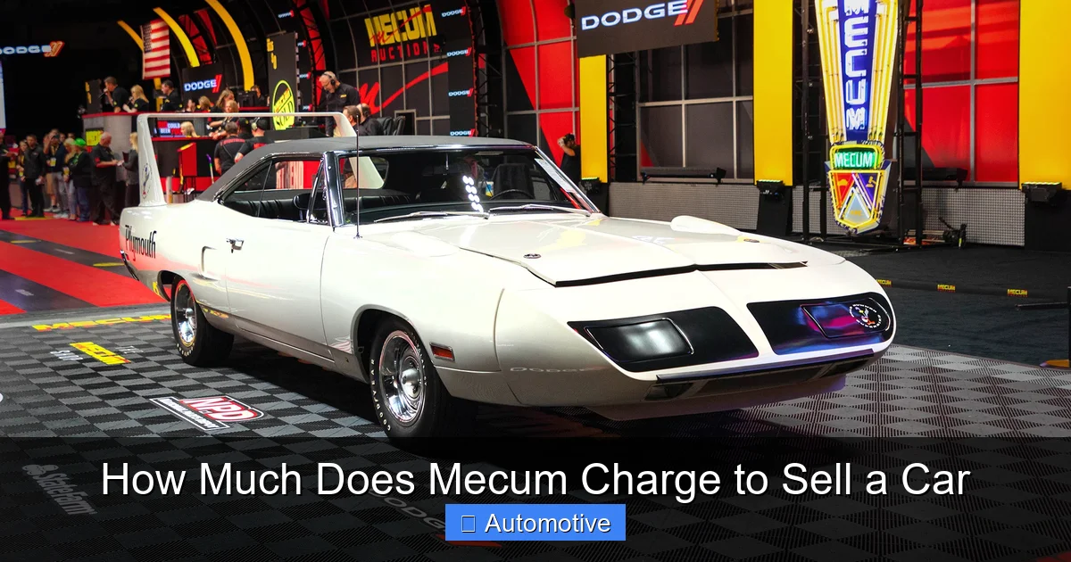 How Much Does Mecum Charge to Sell a Car