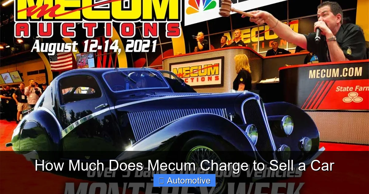 How Much Does Mecum Charge to Sell a Car