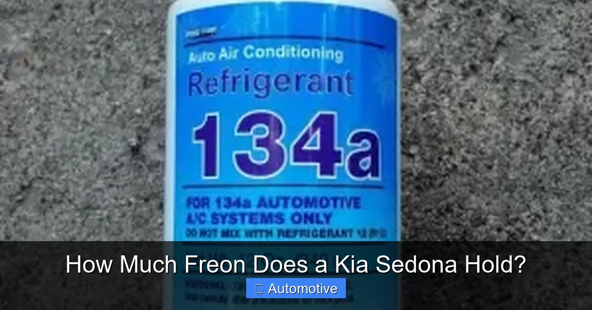 How Much Freon Does a Kia Sedona Hold?