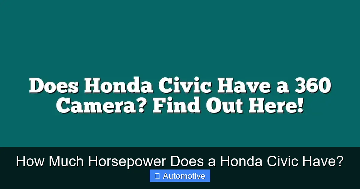 How Much Horsepower Does a Honda Civic Have?