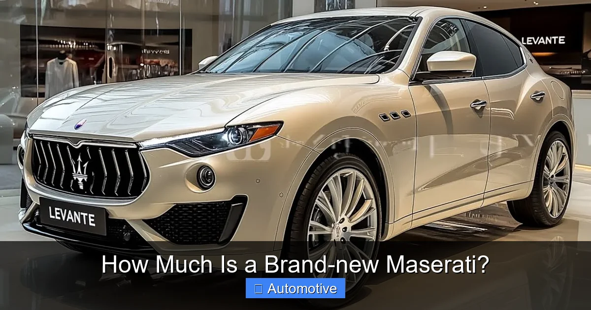 How Much Is a Brand-new Maserati?