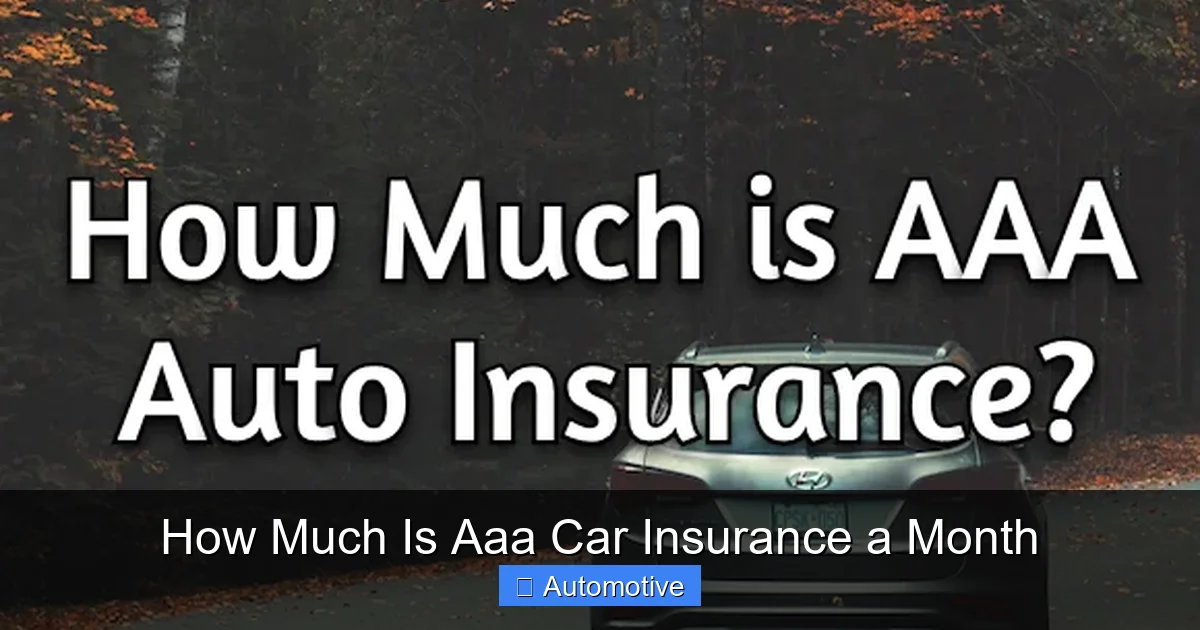 How Much Is Aaa Car Insurance a Month