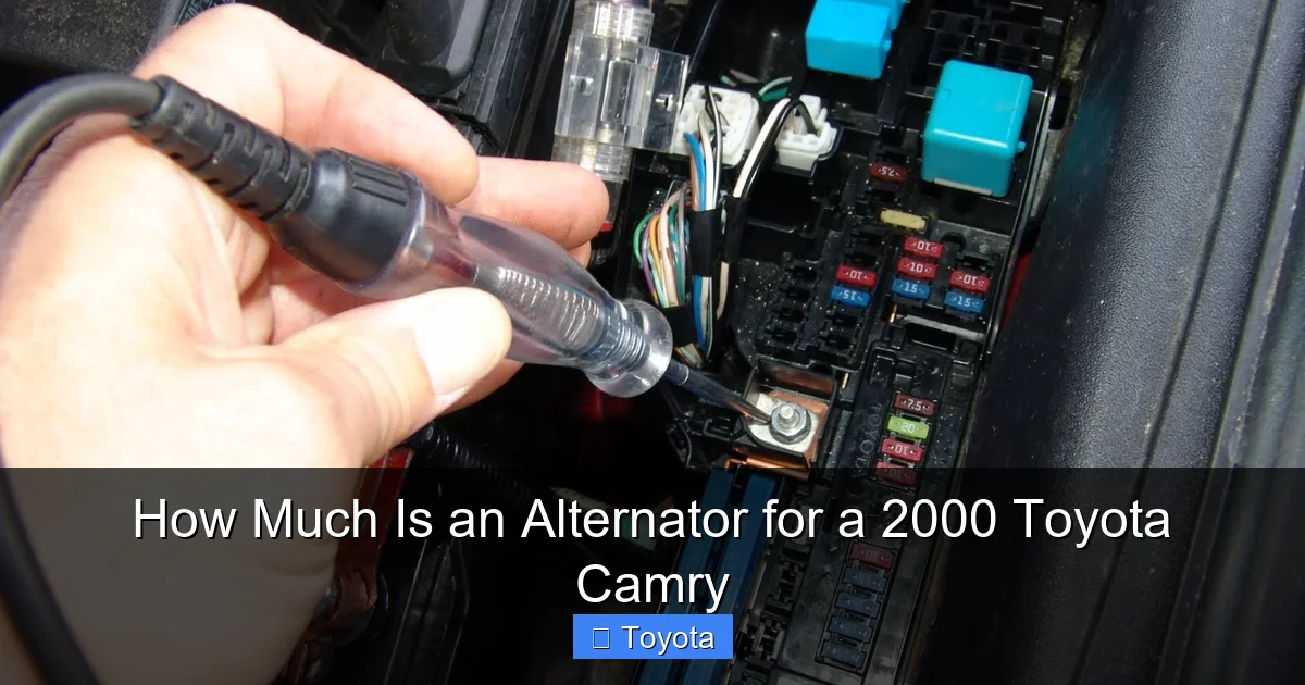 How Much Is an Alternator for a 2000 Toyota Camry