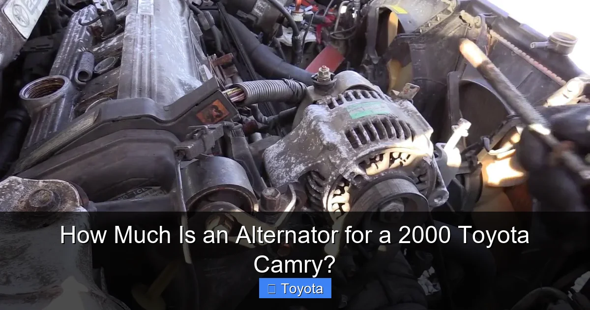 How Much Is an Alternator for a 2000 Toyota Camry?
