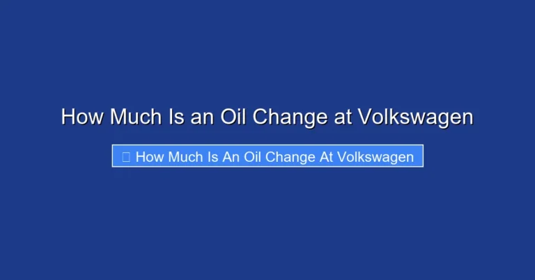 How Much Is an Oil Change at Volkswagen