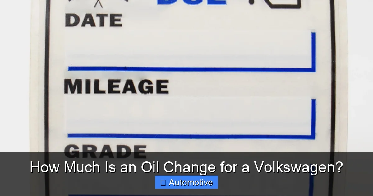How Much Is an Oil Change for a Volkswagen?