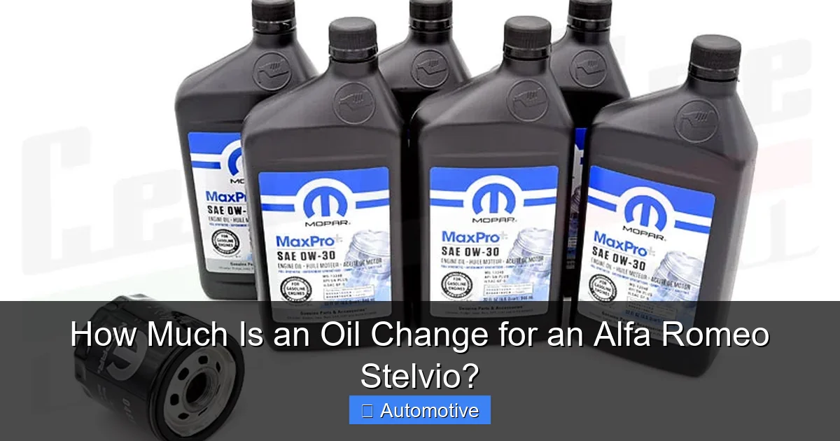 How Much Is an Oil Change for an Alfa Romeo Stelvio?