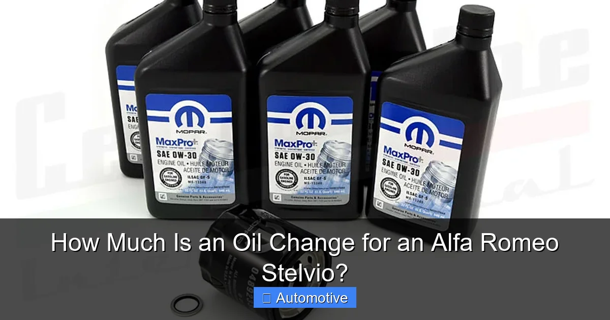 How Much Is an Oil Change for an Alfa Romeo Stelvio?