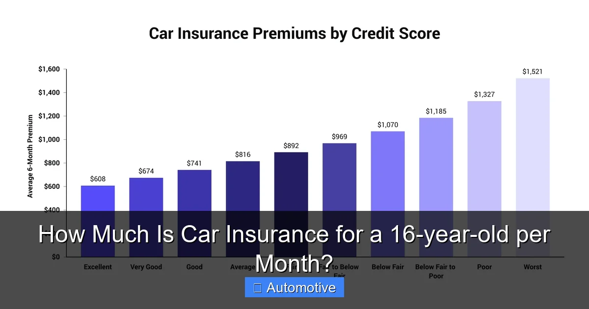 How Much Is Car Insurance for a 16-year-old per Month?