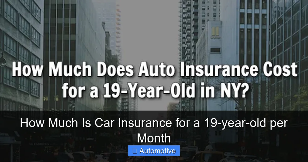 How Much Is Car Insurance for a 19-year-old per Month