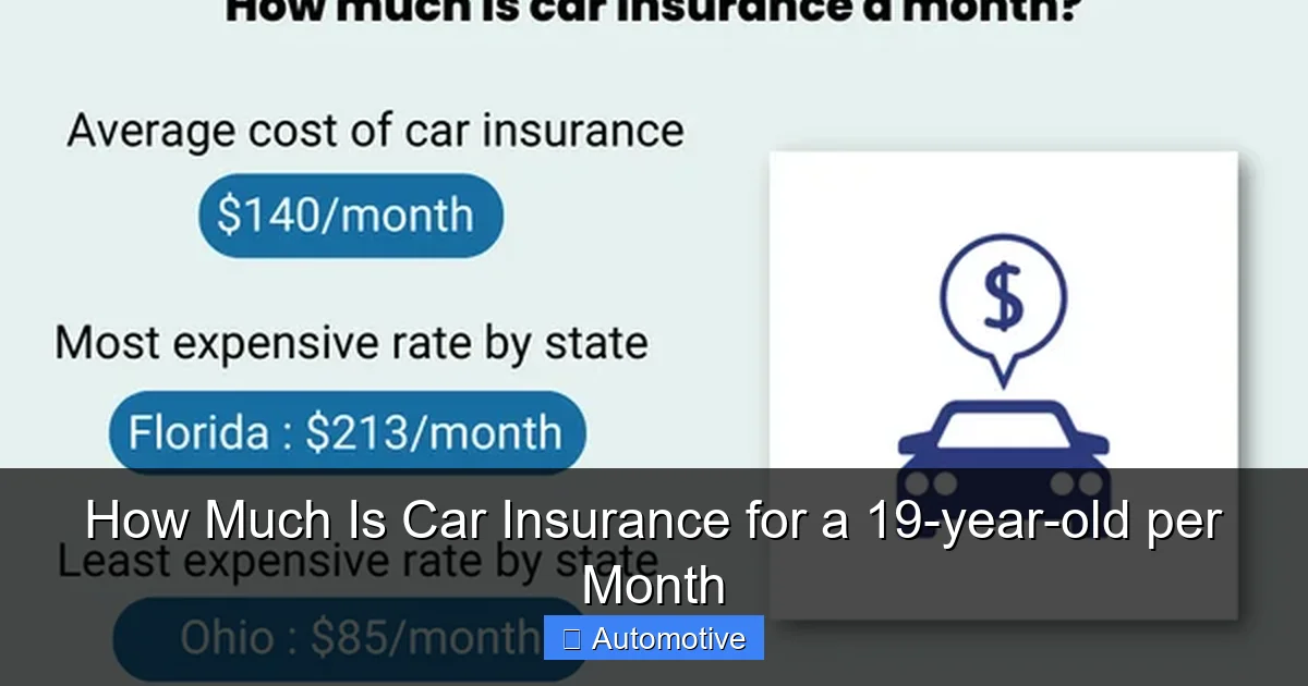 How Much Is Car Insurance for a 19-year-old per Month