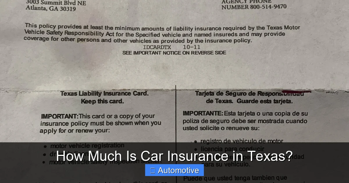 How Much Is Car Insurance in Texas?