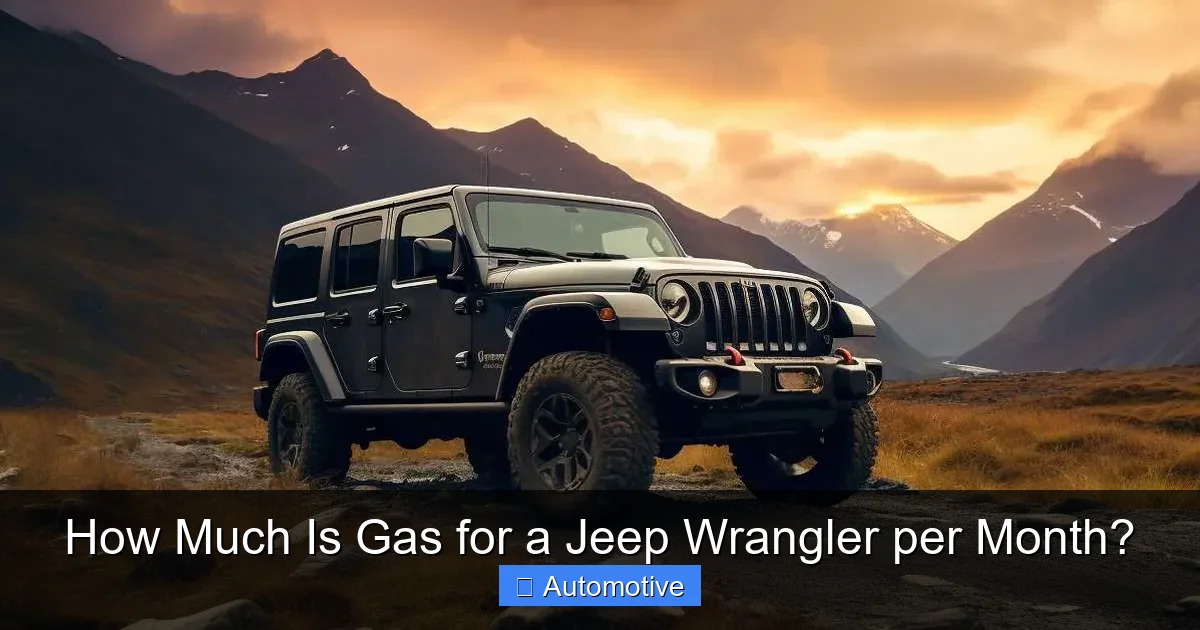 How Much Is Gas for a Jeep Wrangler per Month?
