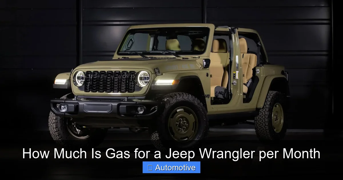 How Much Is Gas for a Jeep Wrangler per Month