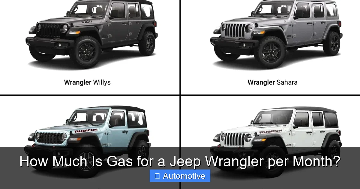 How Much Is Gas for a Jeep Wrangler per Month?