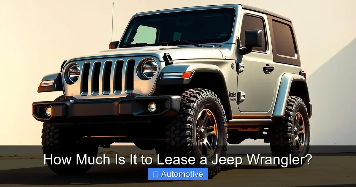 How Much Is It to Lease a Jeep Wrangler?