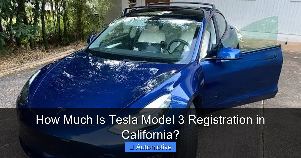 How Much Is Tesla Model 3 Registration in California?