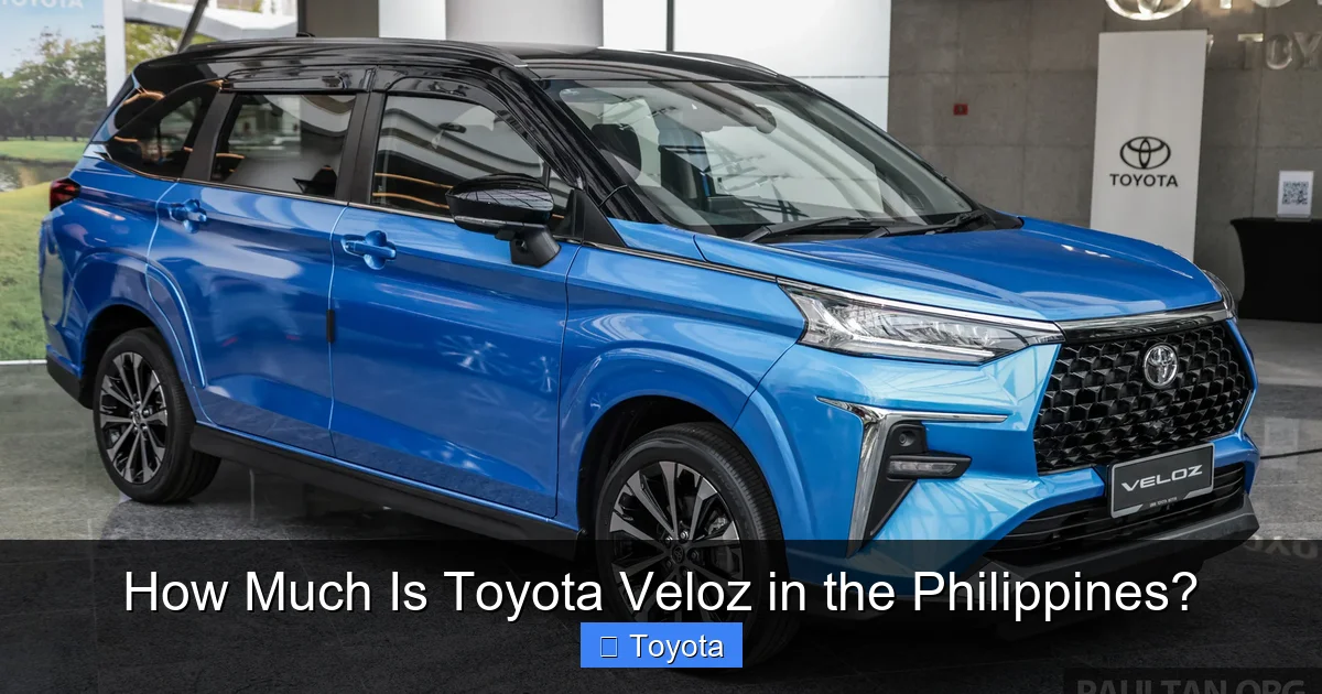 How Much Is Toyota Veloz in the Philippines?