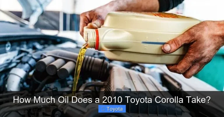 How Much Oil Does a 2010 Toyota Corolla Take?