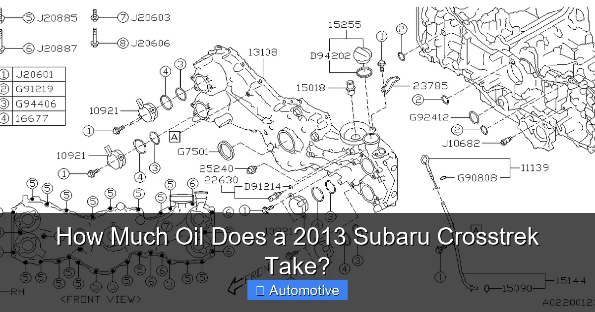 How Much Oil Does a 2013 Subaru Crosstrek Take?