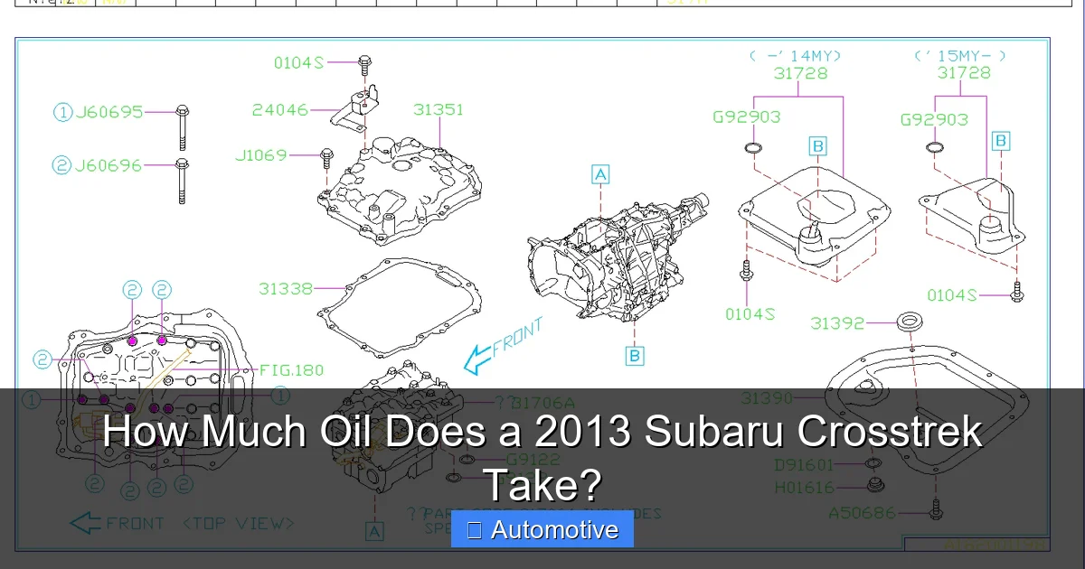 How Much Oil Does a 2013 Subaru Crosstrek Take?