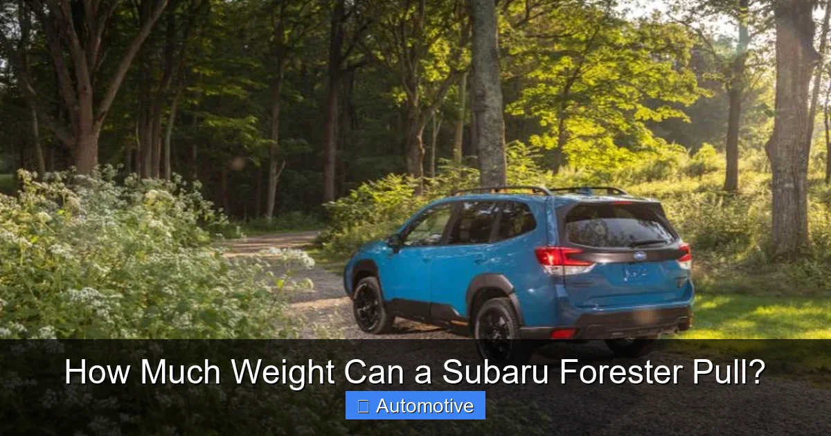 How Much Weight Can a Subaru Forester Pull?