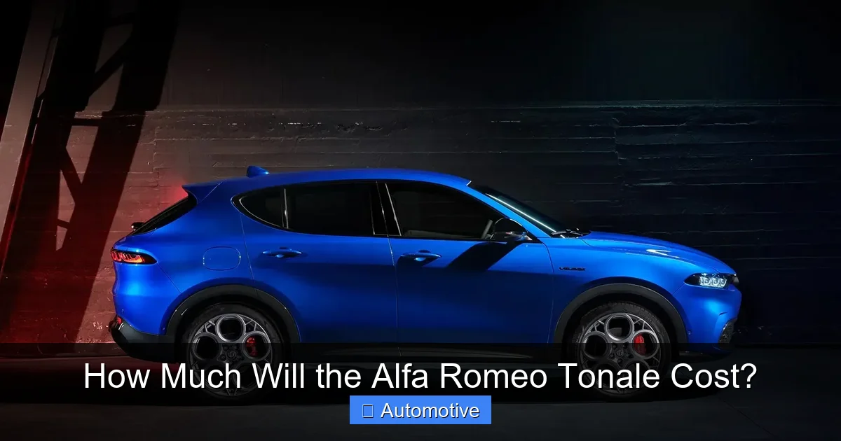 How Much Will the Alfa Romeo Tonale Cost?