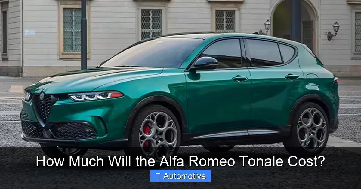 How Much Will the Alfa Romeo Tonale Cost?