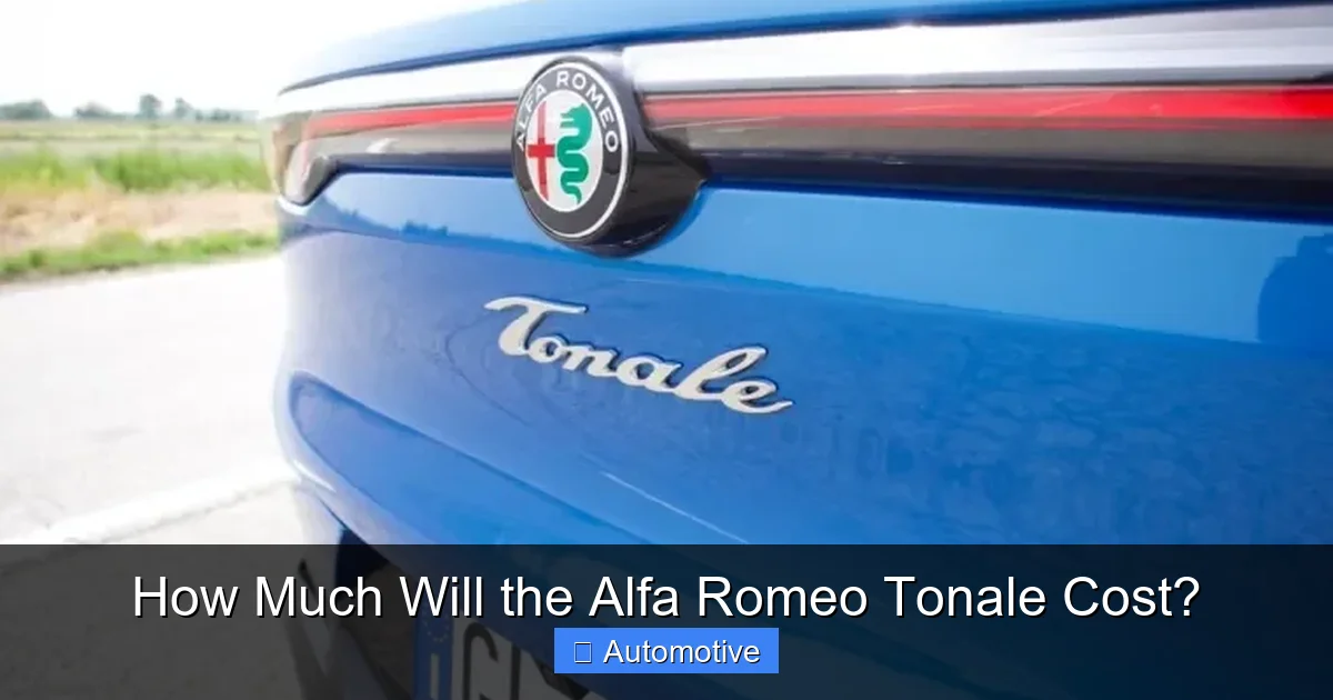 How Much Will the Alfa Romeo Tonale Cost?
