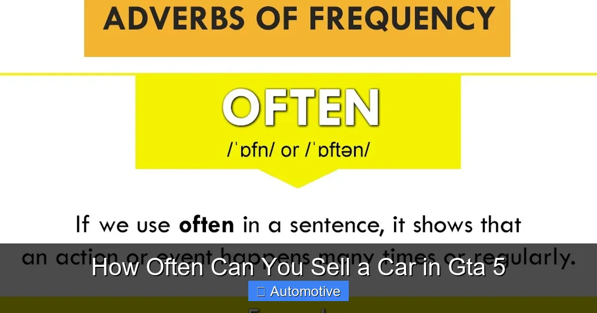 How Often Can You Sell a Car in Gta 5
